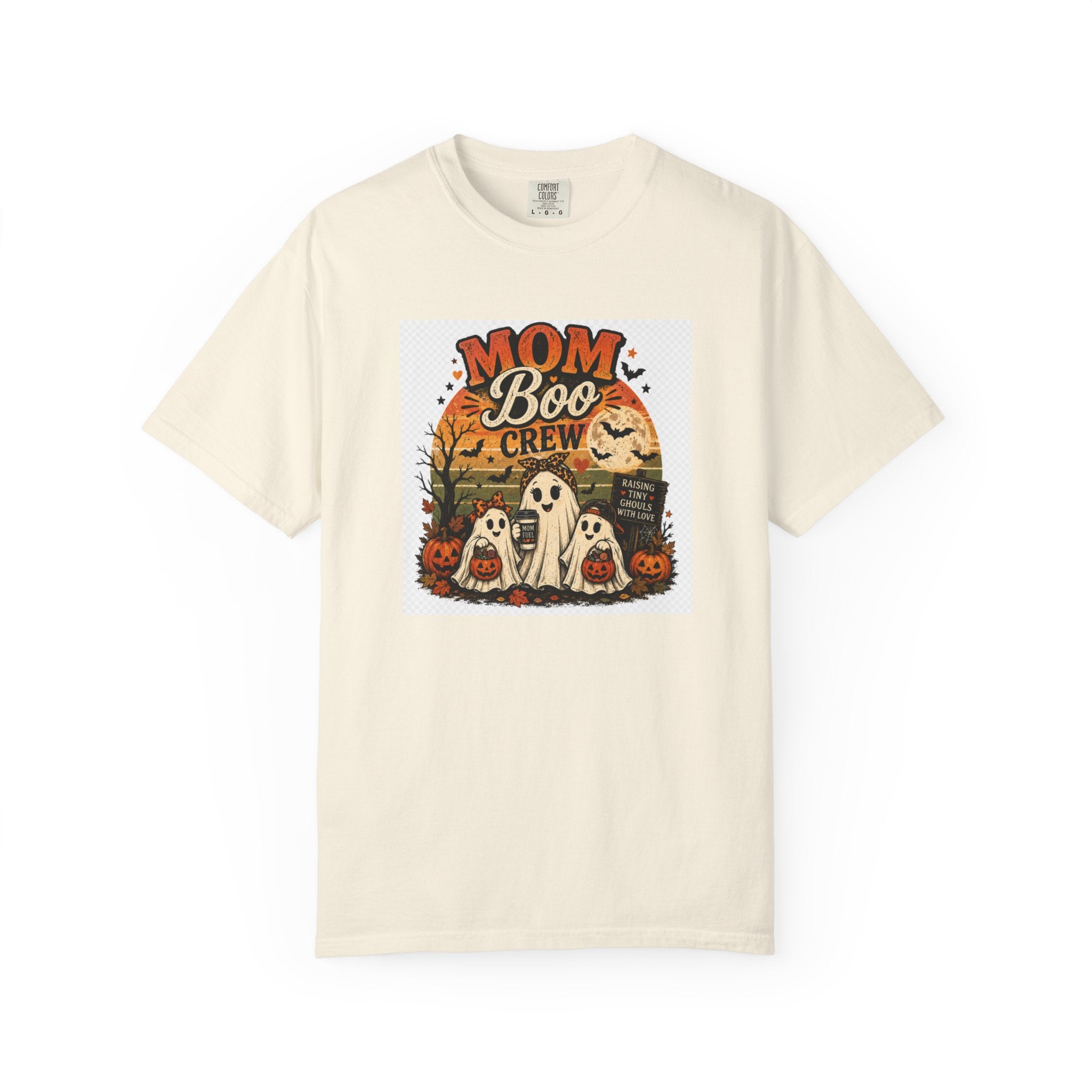 Mom Boo Crew Halloween T-Shirt — Cute Vintage Ghosts & Pumpkins Tee