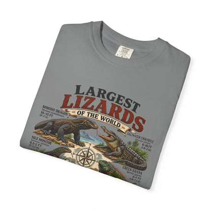 Lizards Graphic T-Shirt — "Largest Lizards of the World" Vintage Nature Tee