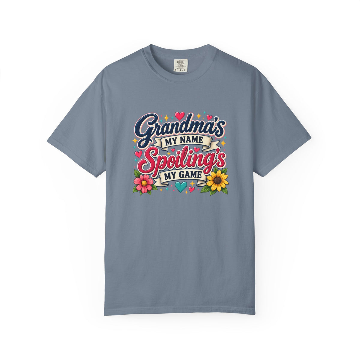 Grandma's My Name, Spoiling's My Game T-Shirt — Cute Floral Grandma Gift