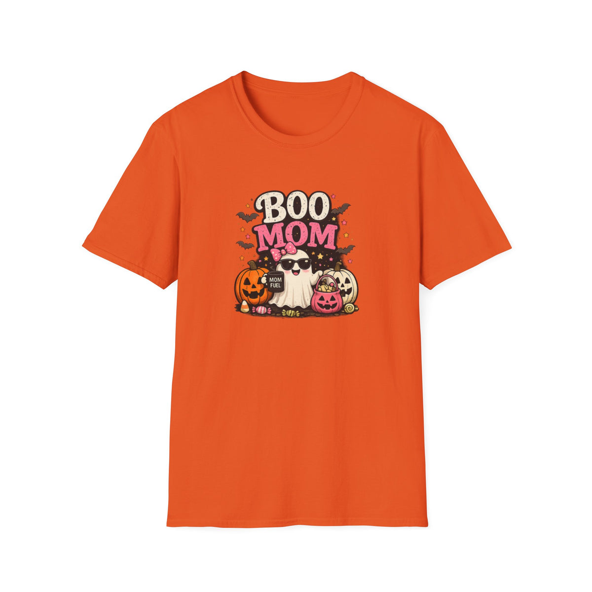 Boo Mom Halloween T-Shirt — Cute Ghost & Pumpkin Mom Graphic Tee