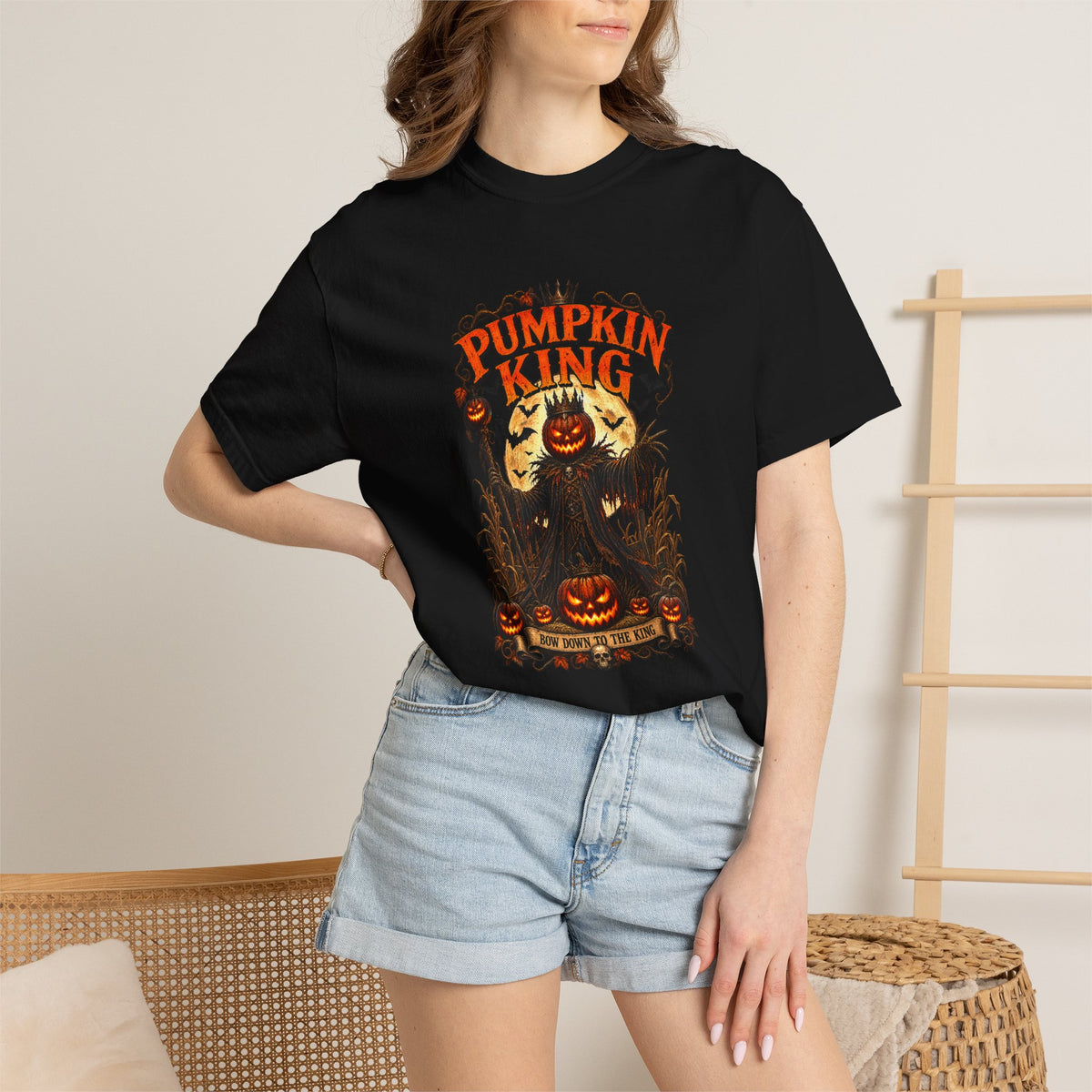 Pumpkin King spooky pumpkin monster T-shirt | Halloween jack-o'-lantern tee