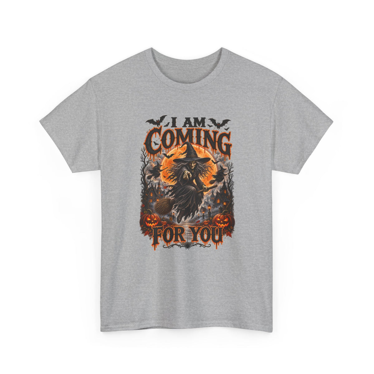 I Am Coming For You Halloween Tee — Spooky Raven Pumpkin Graphic T-Shirt