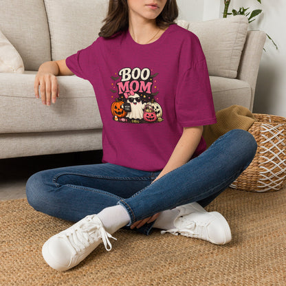 Boo Mom Halloween T-Shirt — Cute Ghost & Pumpkin Mom Graphic Tee