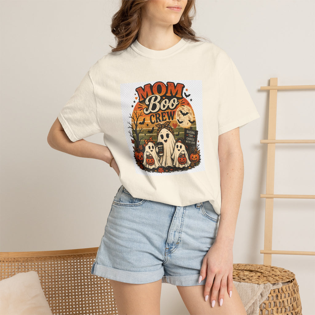 Mom Boo Crew Halloween T-Shirt — Cute Vintage Ghosts & Pumpkins Tee