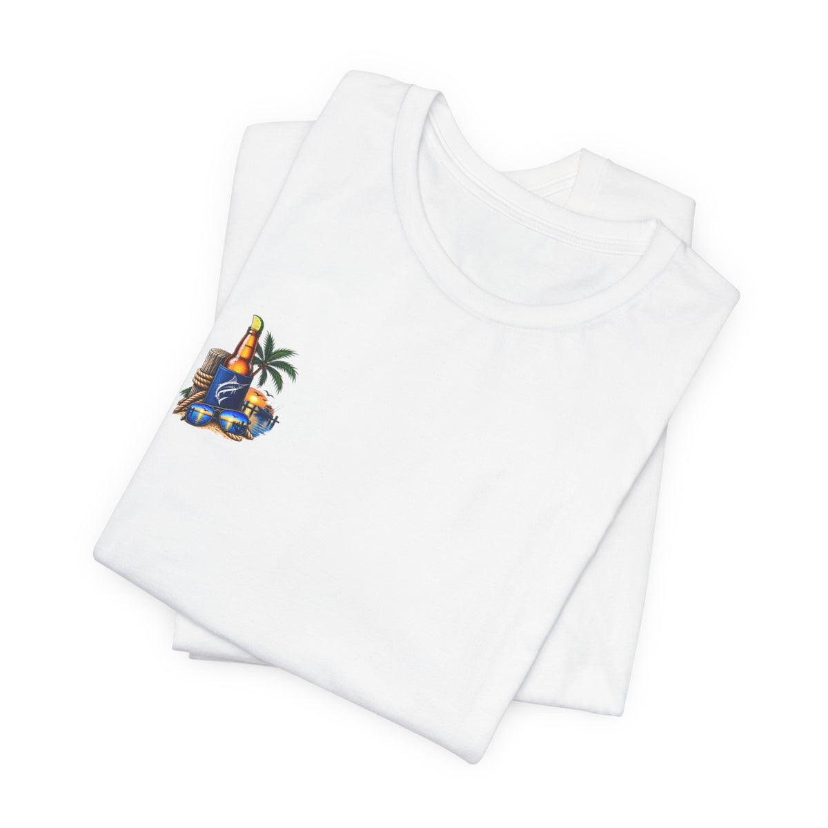 Dockside Sunset Tee — Tropical Marina Graphic T-Shirt