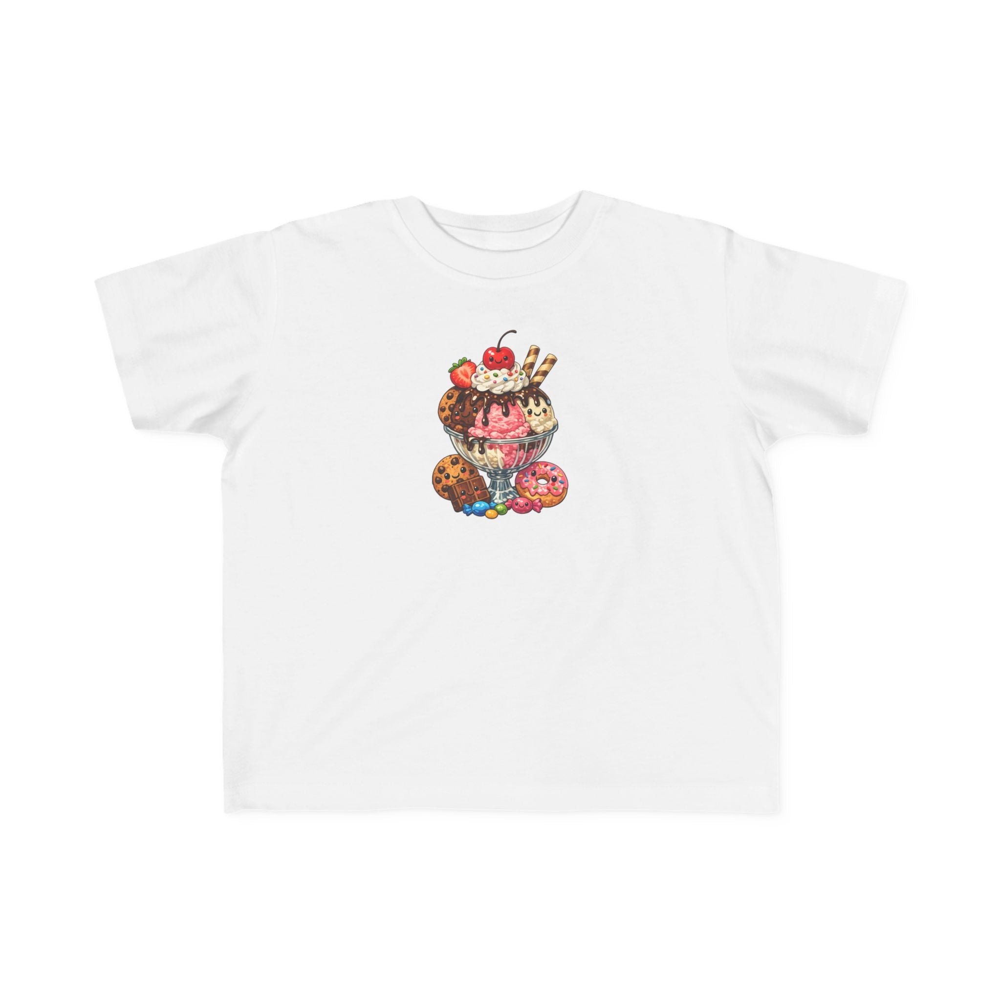 Ice Cream Sundae Stack Toddler Tee | Cute Dessert Illustration