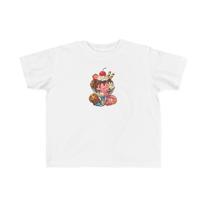 Ice Cream Sundae Stack Toddler Tee | Cute Dessert Illustration