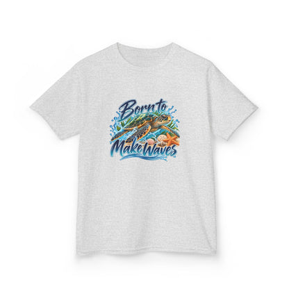 Kids T-Shirt — "Born to Make Waves" Surf Turtle Graphic Tee