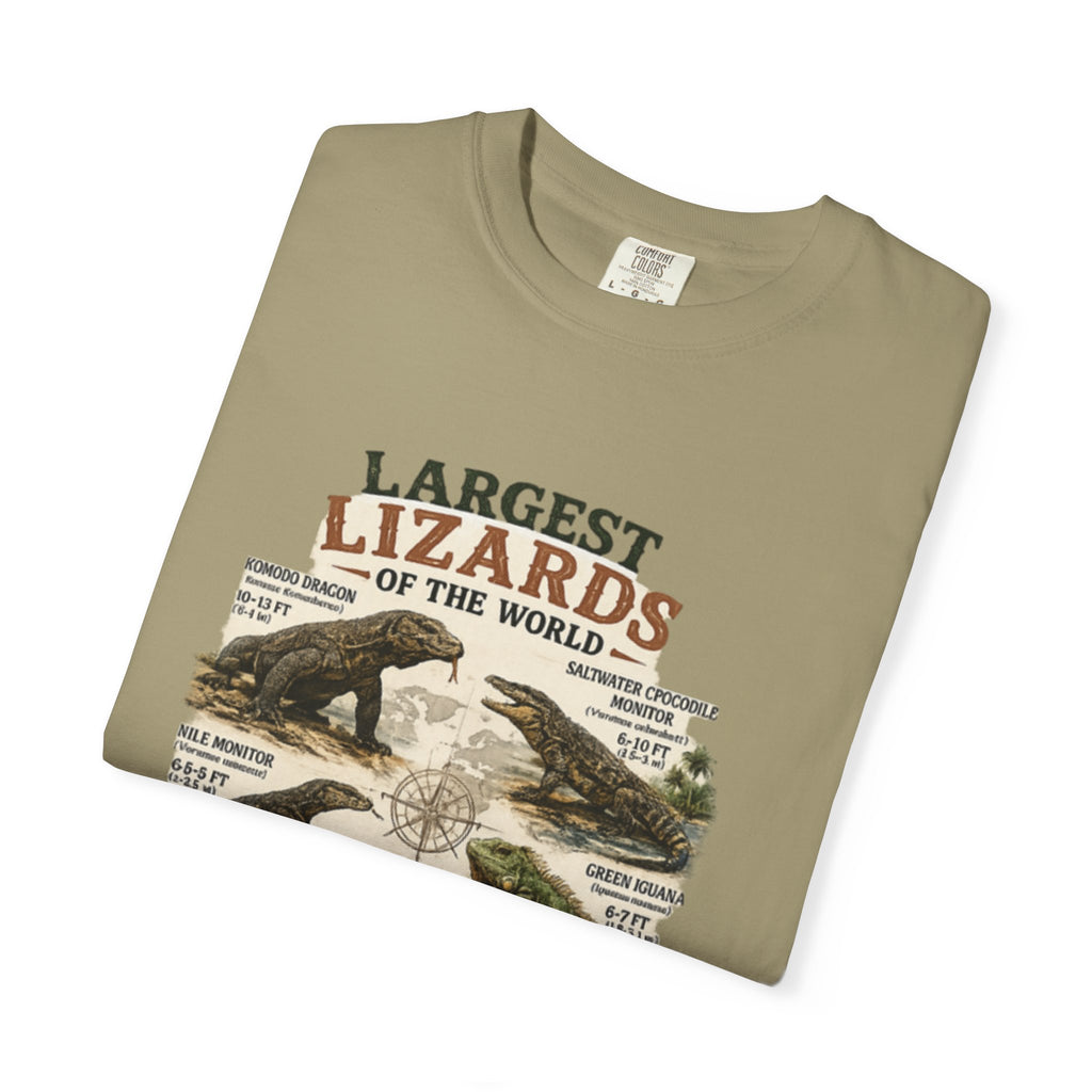 Lizards Graphic T-Shirt — "Largest Lizards of the World" Vintage Nature Tee