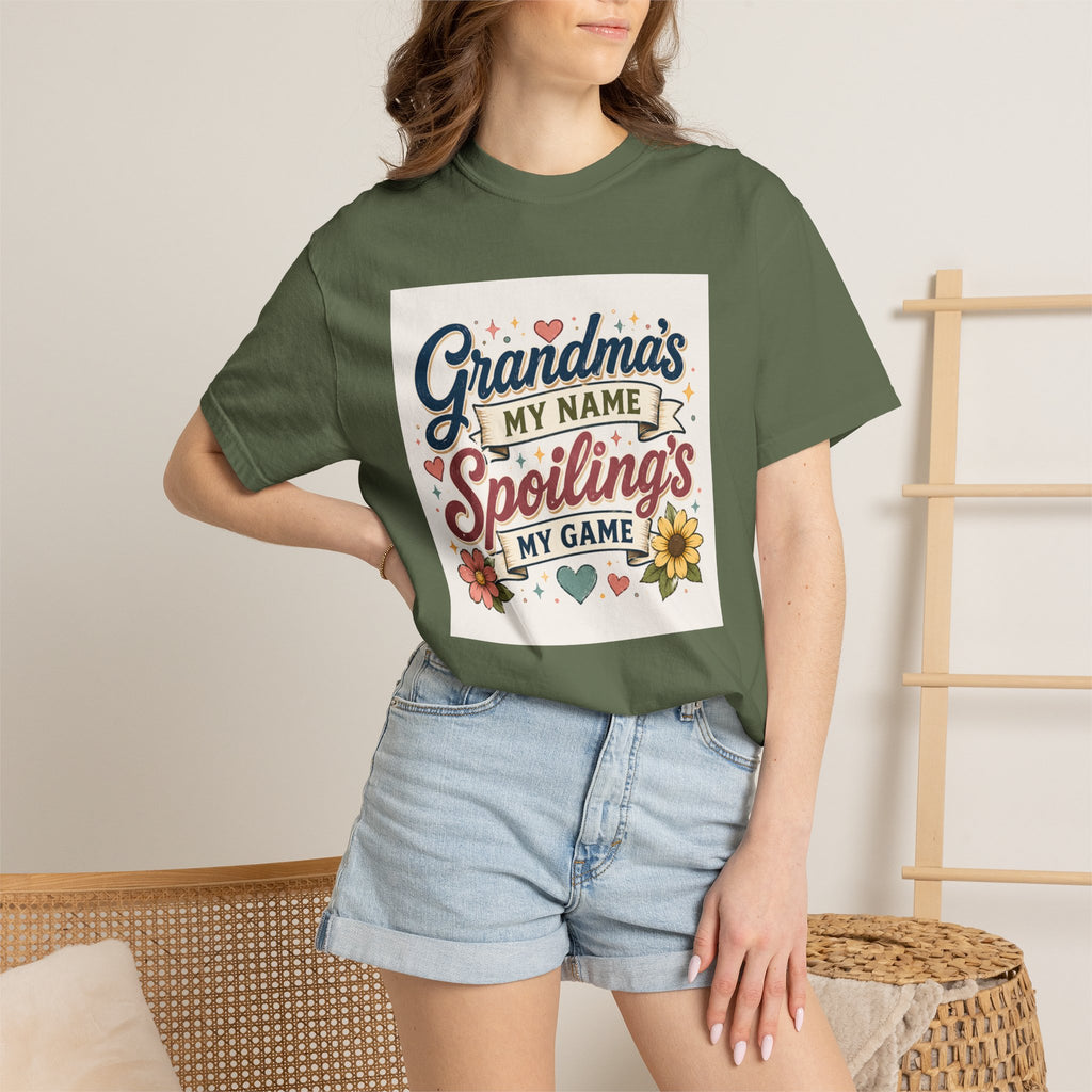 Grandma's My Name Spoiling's My Game T-Shirt | Floral Retro Design