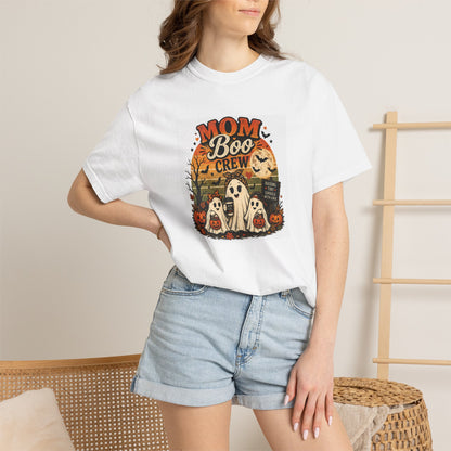 Mom Boo Crew Halloween T-Shirt — Cute Vintage Ghosts & Pumpkins Tee