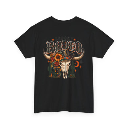 Spooky Rodeo Tee — Halloween Western Skull & Sunflower Graphic T-Shirt