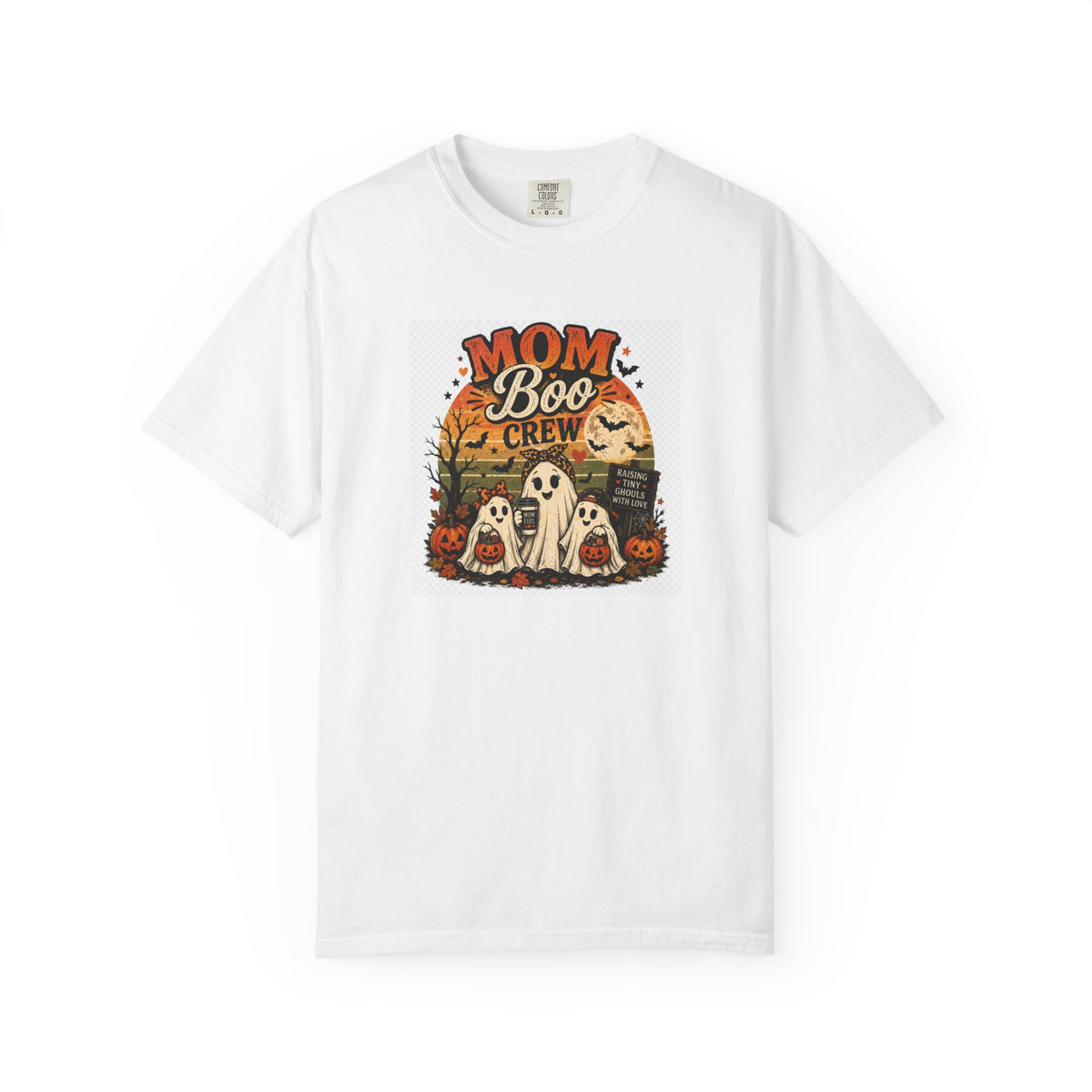 Mom Boo Crew Halloween T-Shirt — Cute Vintage Ghosts & Pumpkins Tee
