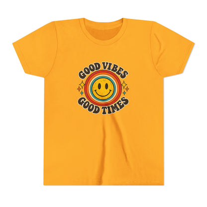 Youth Tee — 'Good Vibes Good Times' Smiley Retro Graphic