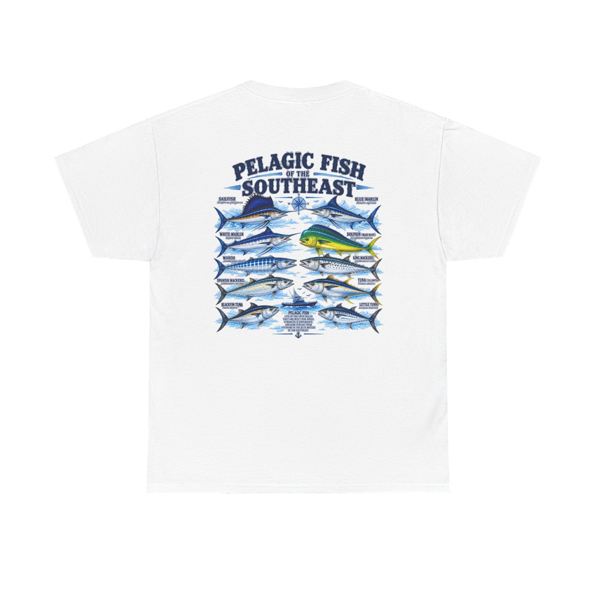 Pelagic Fish of the Southeast T-Shirt — Chart Graphic Fishing Tee