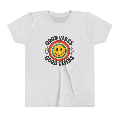 Youth Tee — 'Good Vibes Good Times' Smiley Retro Graphic