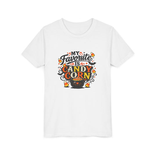 Youth Tee — "My Favorite is Candy Corn" Halloween Kids T-Shirt
