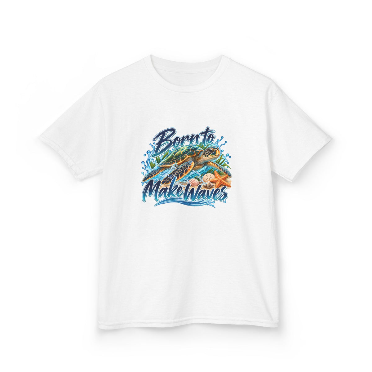 Kids T-Shirt — "Born to Make Waves" Surf Turtle Graphic Tee