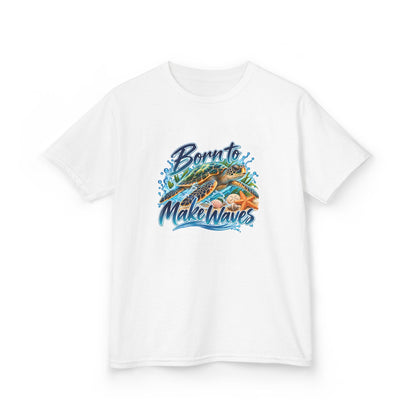 Kids T-Shirt — "Born to Make Waves" Surf Turtle Graphic Tee