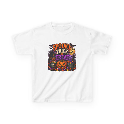 Trick or Treat Halloween Pumpkin Kids Tee | Jack-o'-Lantern, Haunted House