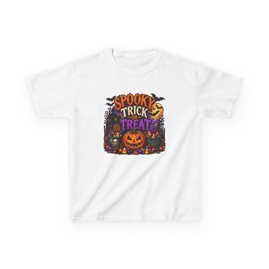 Trick or Treat Halloween Pumpkin Kids Tee | Jack-o'-Lantern, Haunted House