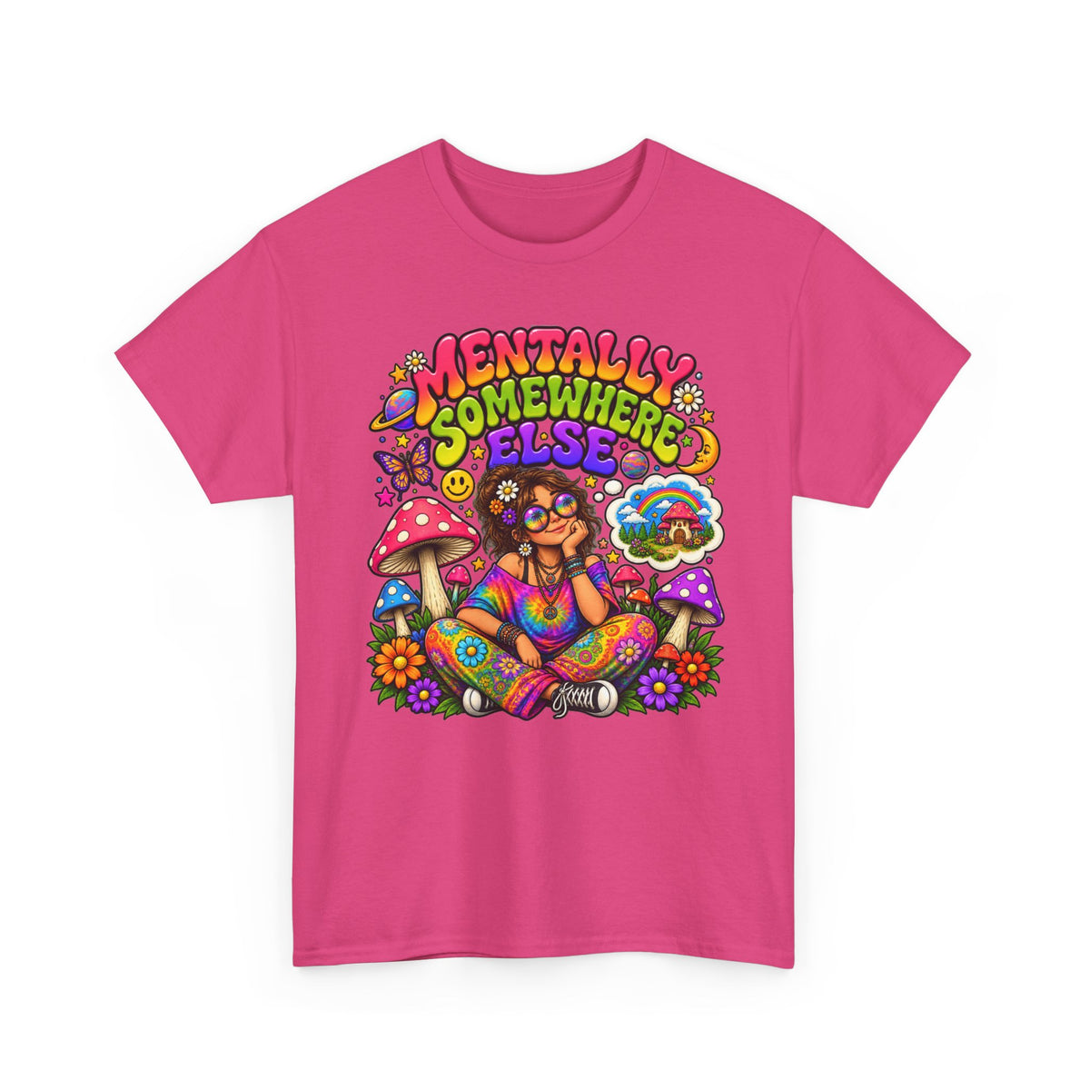 Mentally Somewhere Else T-Shirt — Retro Psychedelic Hippie Graphic Tee