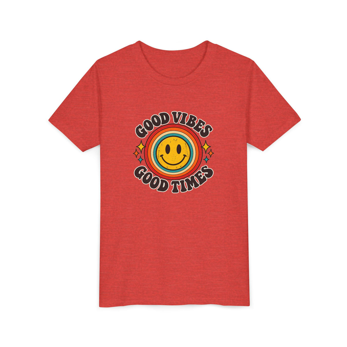 Youth Tee — 'Good Vibes Good Times' Smiley Retro Graphic