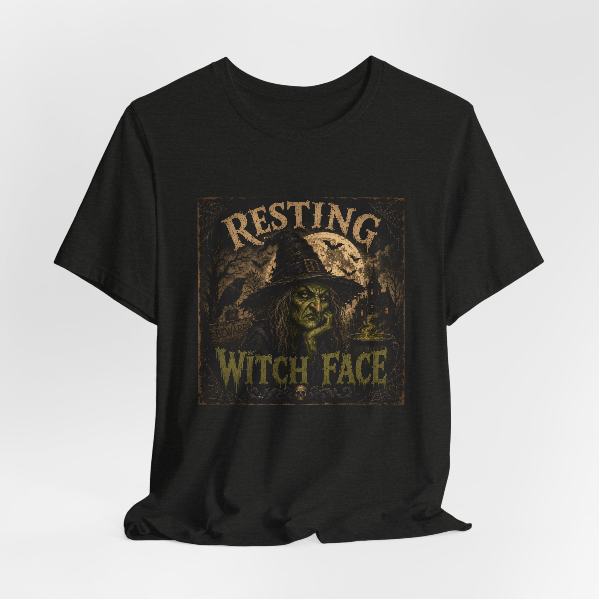 Resting Witch Face T-Shirt | Witch Illustration, Halloween Tee
