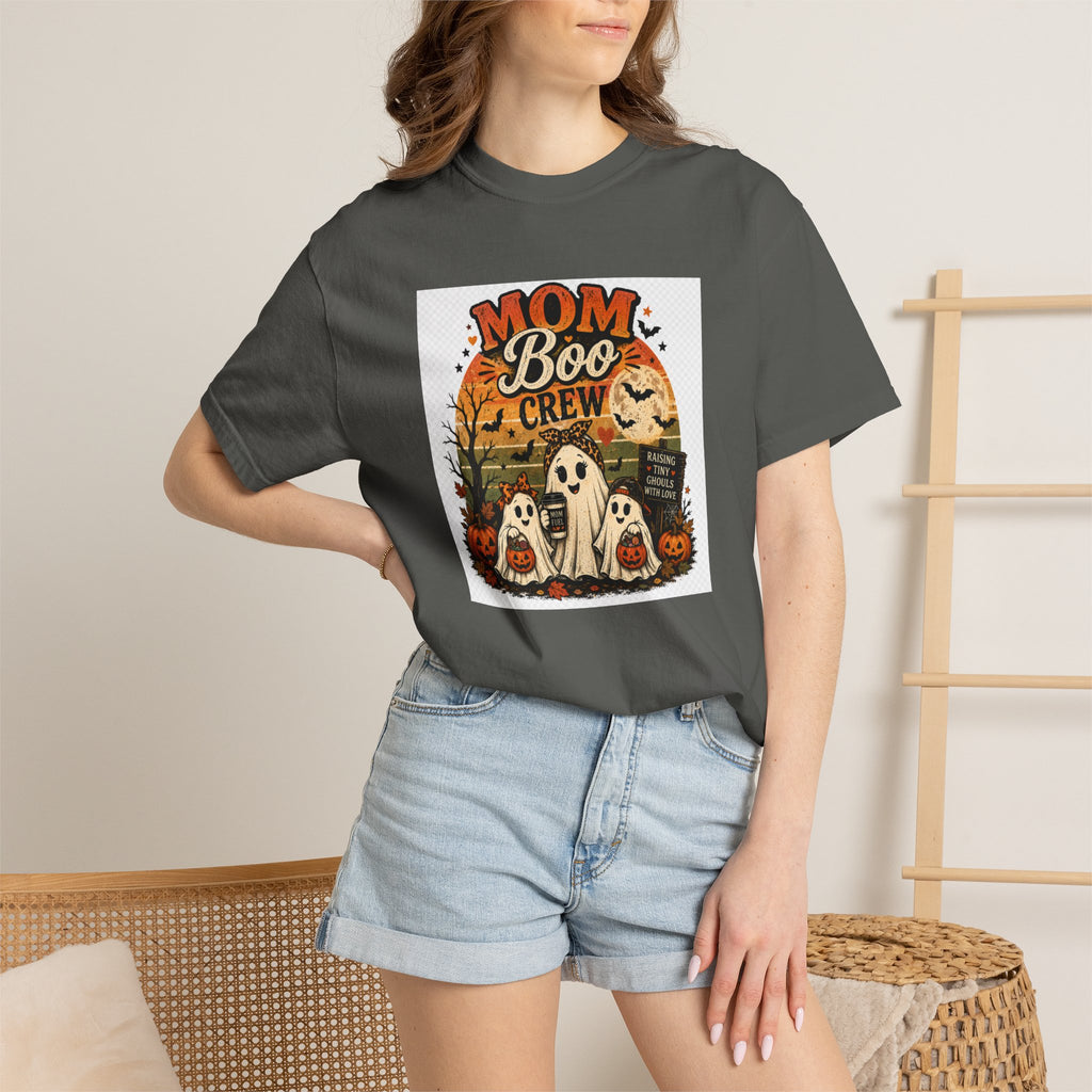 Mom Boo Crew Halloween T-Shirt — Cute Vintage Ghosts & Pumpkins Tee