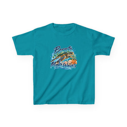Kids T-Shirt — "Born to Make Waves" Surf Turtle Graphic Tee