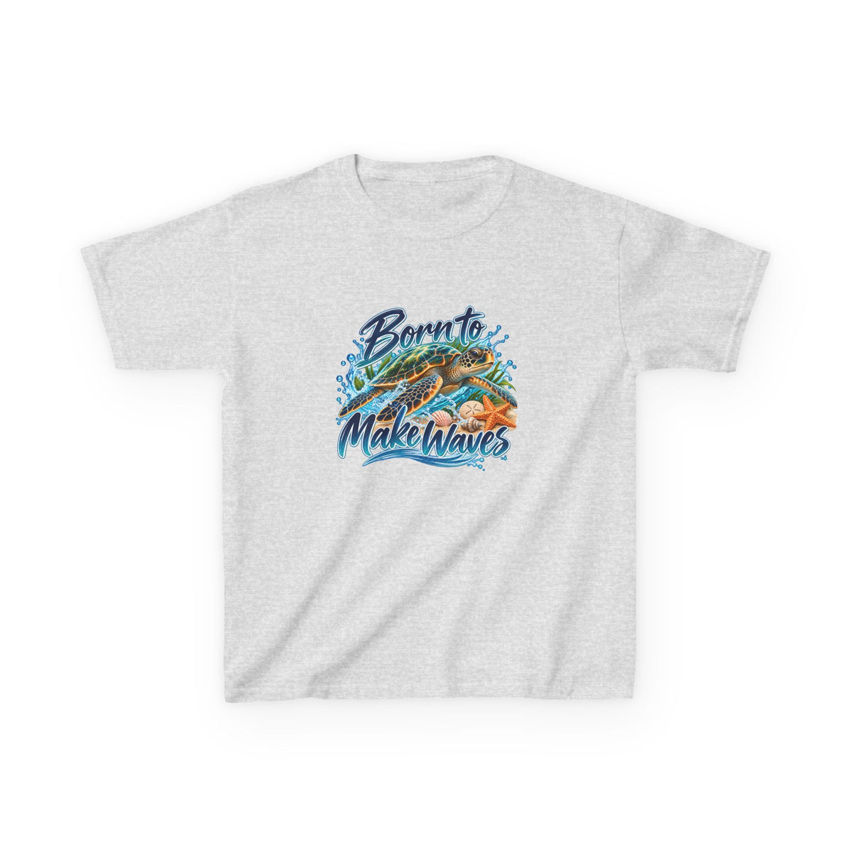 Kids T-Shirt — "Born to Make Waves" Surf Turtle Graphic Tee