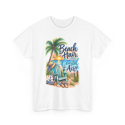 Beach Hair Coastal Air T-Shirt — Tropical Palm Tree Vacation Tee
