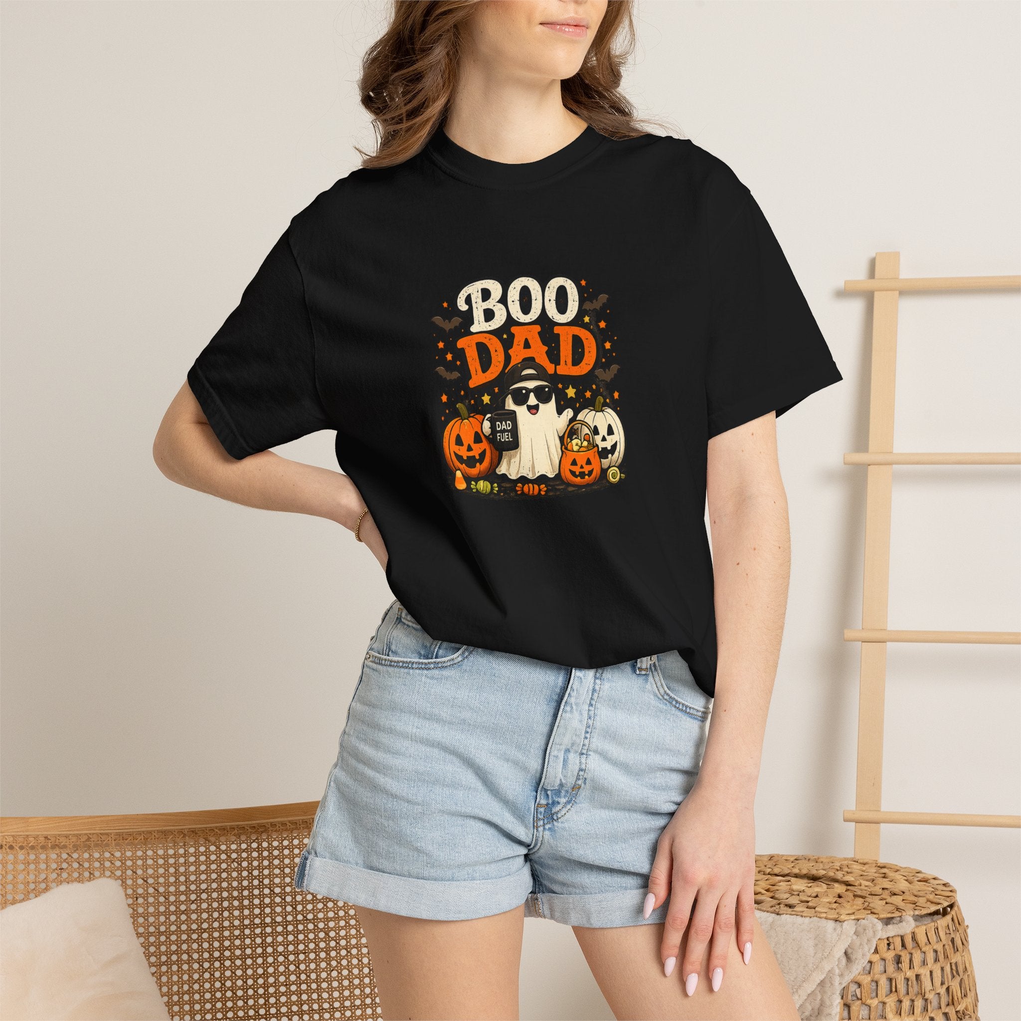 Boo Dad T-Shirt — Halloween Ghost & Pumpkins Dad Tee