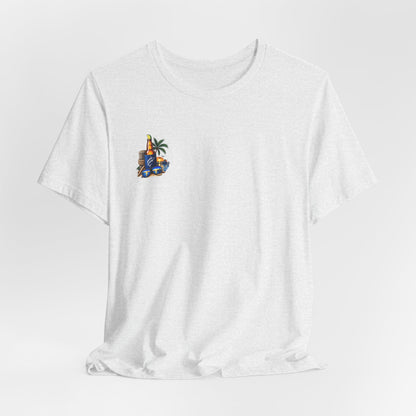 Dockside Sunset Tee — Tropical Marina Graphic T-Shirt