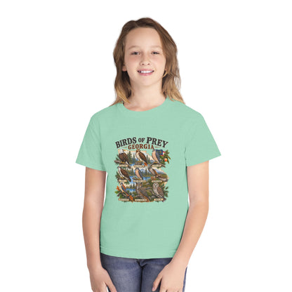 Youth Tee — 'Birds of Prey Georgia' Illustrated Wildlife Graphic