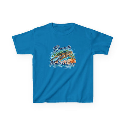 Kids T-Shirt — "Born to Make Waves" Surf Turtle Graphic Tee
