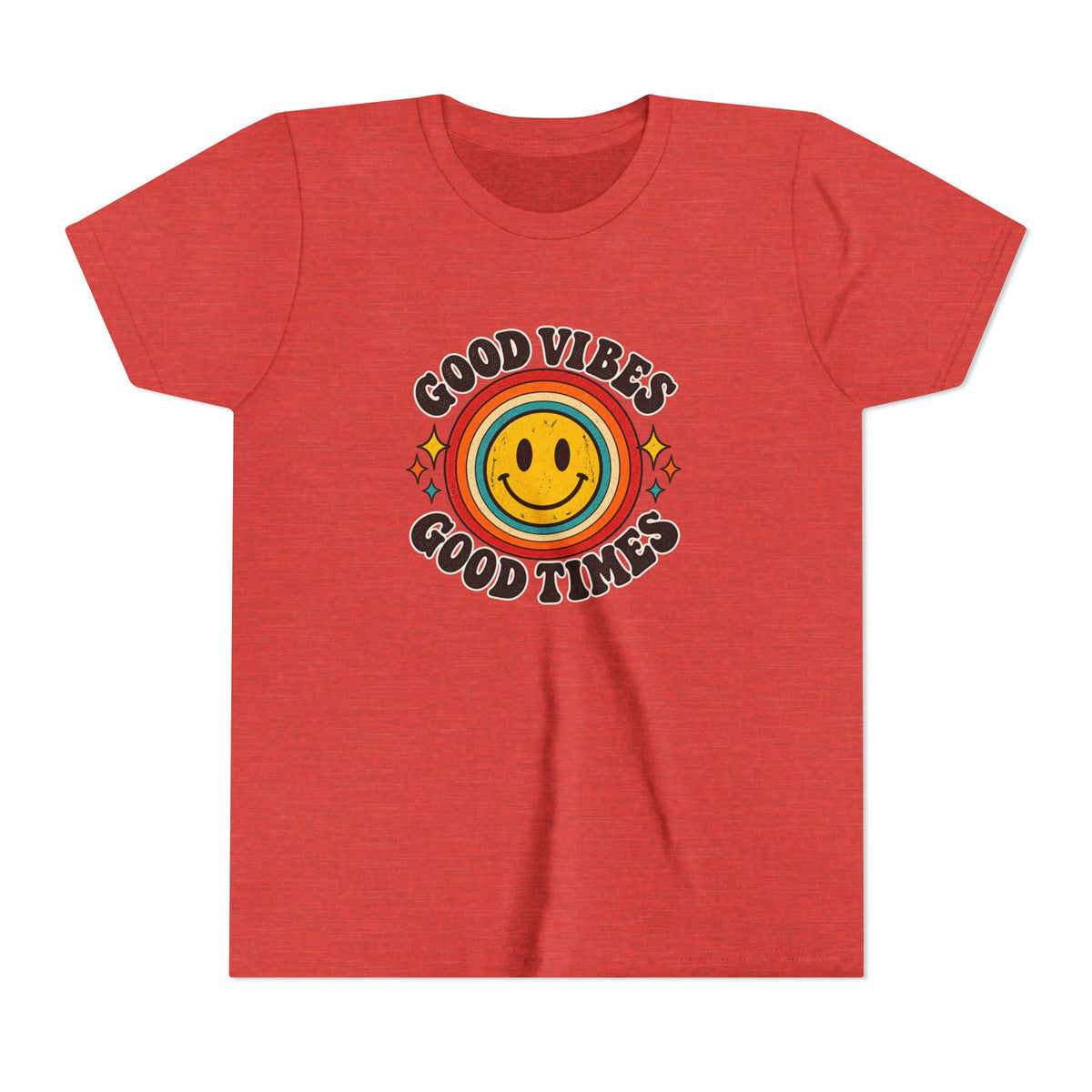 Youth Tee — 'Good Vibes Good Times' Smiley Retro Graphic