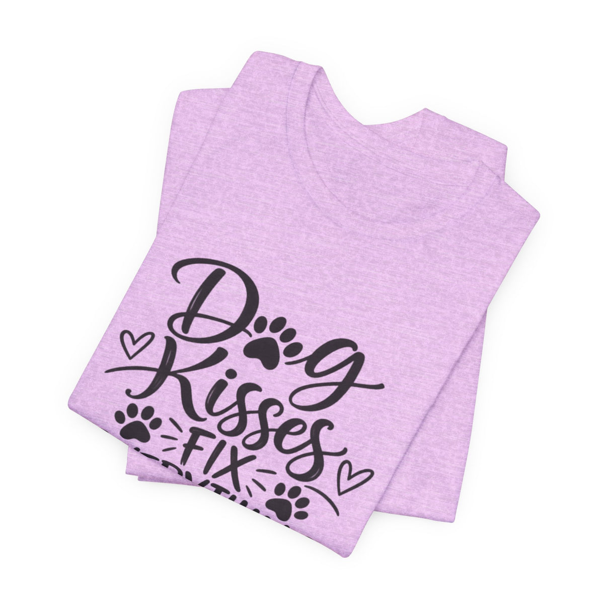 Dog Kisses Fix Everything T-Shirt — Cute Paw Print Dog Lover Tee
